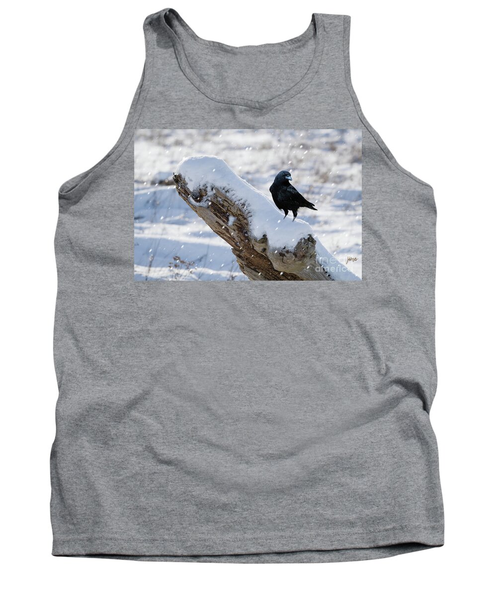 Crow Tank Top featuring the digital art Cold Winter by Jim Hatch