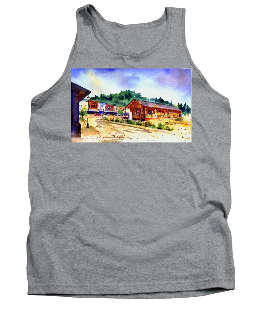 Colfax Tank Top featuring the painting Colfax RR Junction by Joan Chlarson