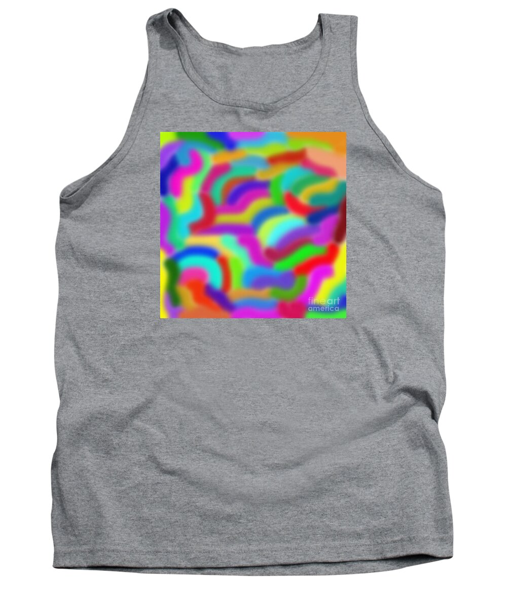 Abstract Tank Top featuring the digital art Color Around by Susan Stevenson