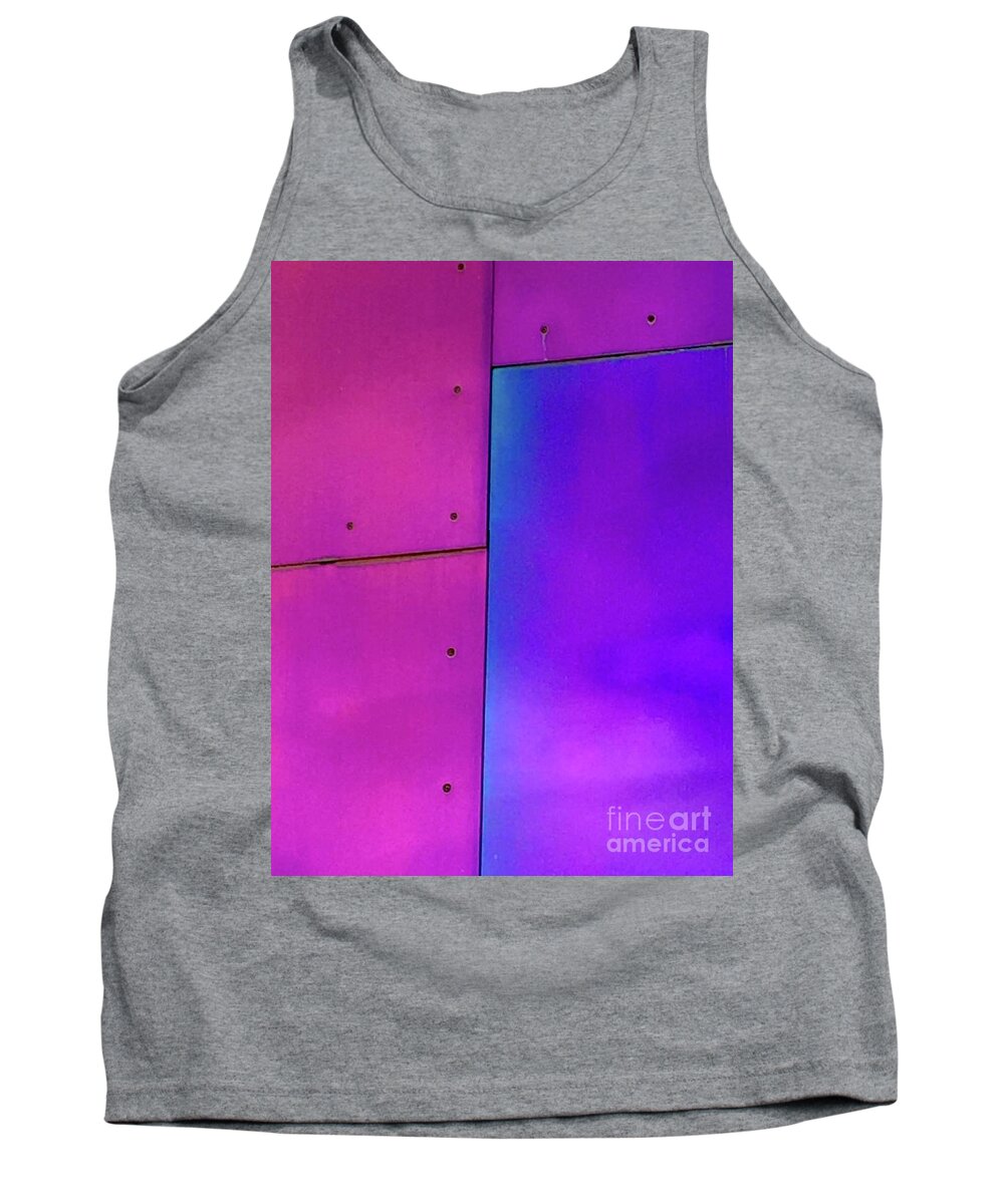 Vibrant Color Reflected Light Frank Gehry Seattle Rock N Roll Museum Tank Top featuring the photograph Color Series 1-11 by J Doyne Miller