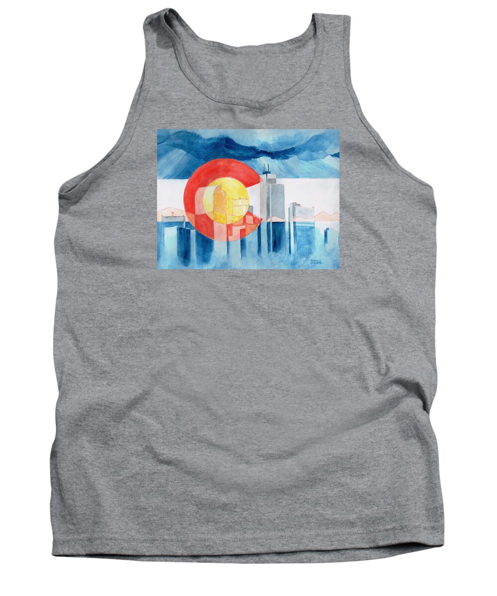 Colorado Tank Top featuring the painting Colorado Flag by Andrew Gillette