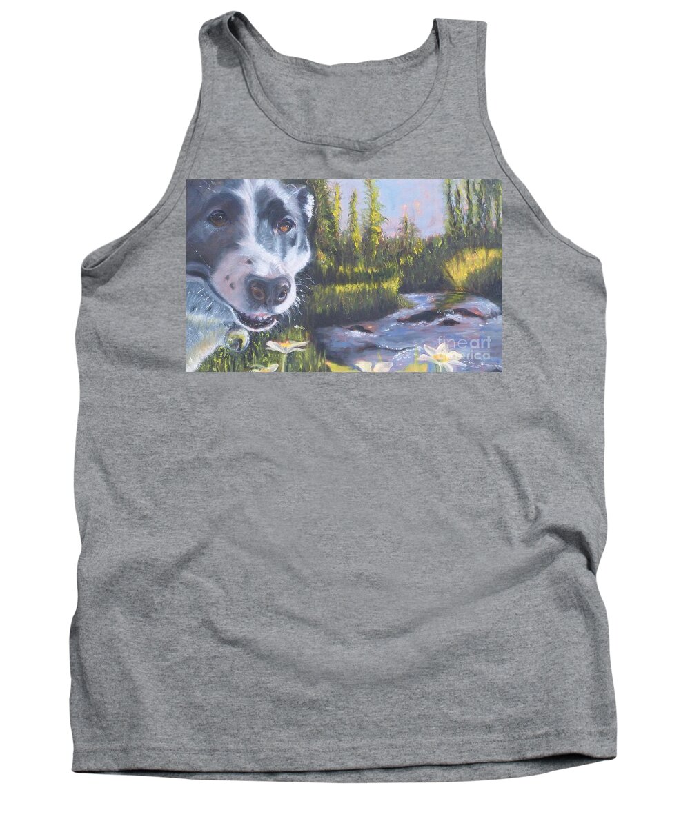 Colorado Tank Top featuring the painting Colorado Trail Buddy by Susan A Becker
