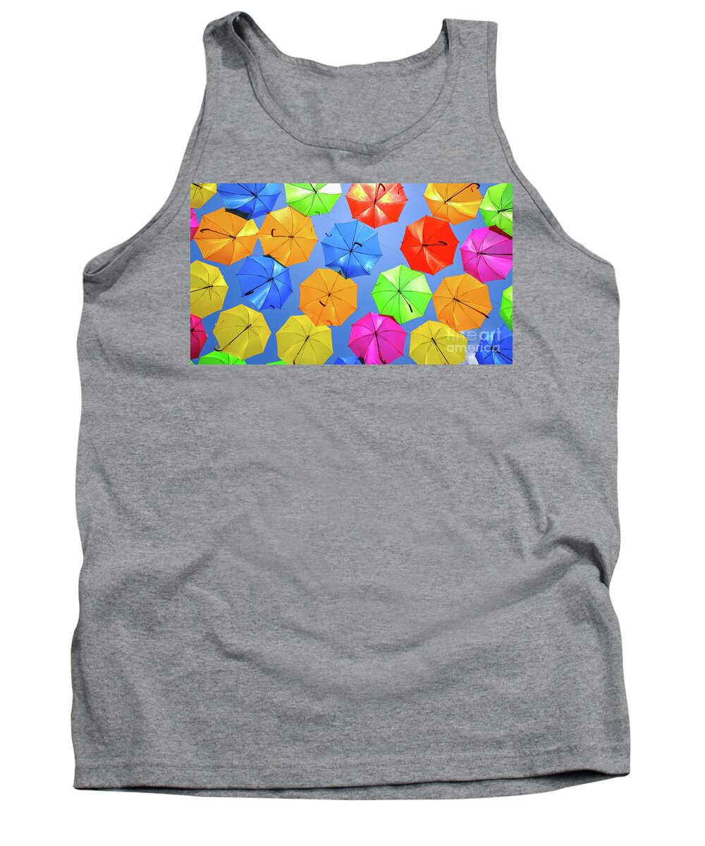 Umbrellas Tank Top featuring the photograph Colorful Umbrellas I by Raul Rodriguez