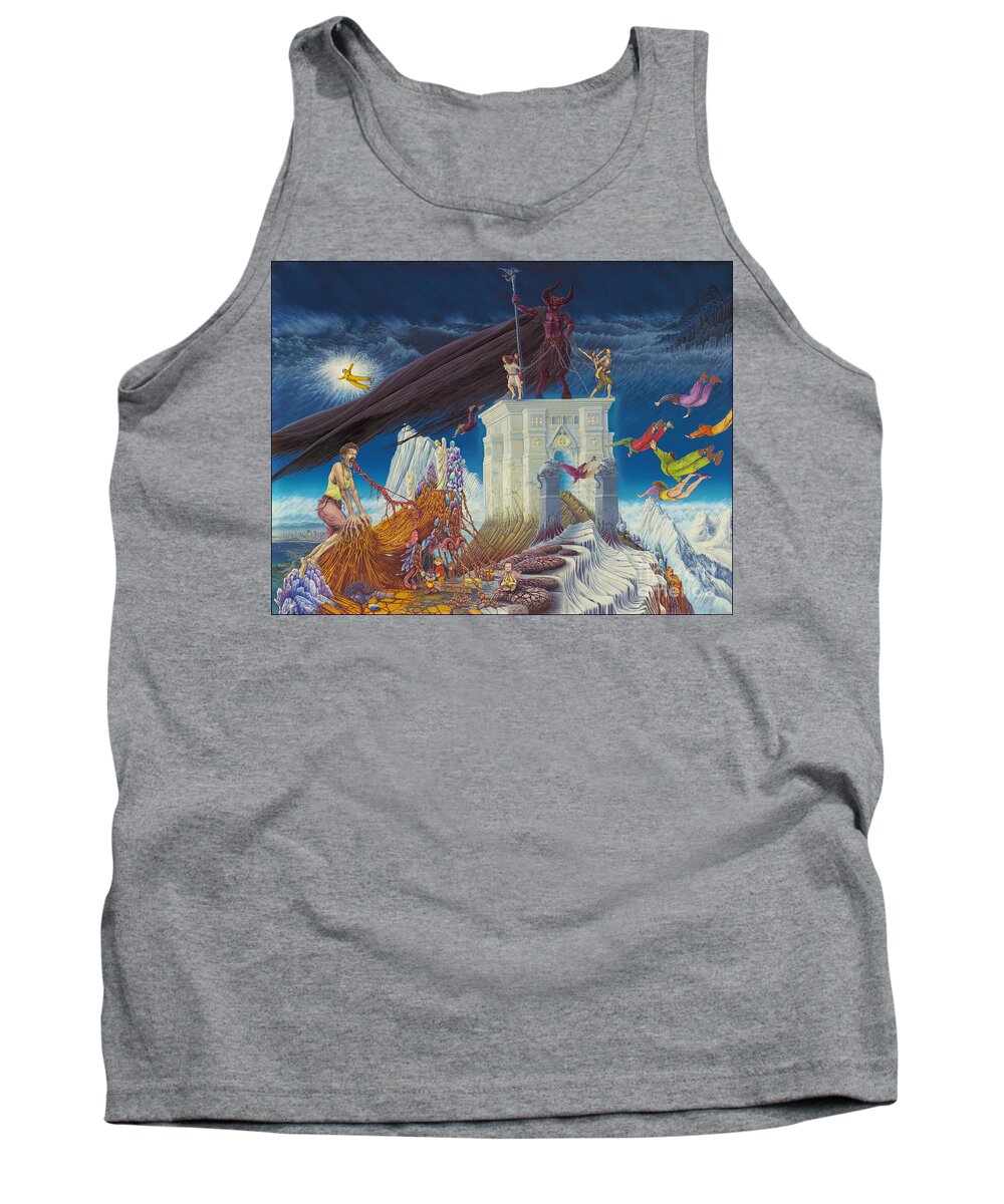Surrealism Tank Top featuring the painting Colors of Unsuccess by Leonard Rubins