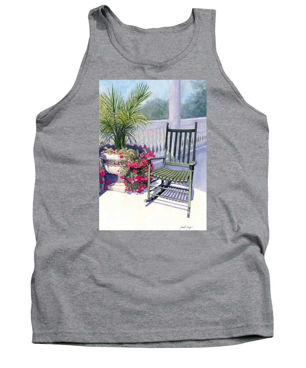 Rocking Chair Tank Top featuring the painting Come sit a spell by Janet King