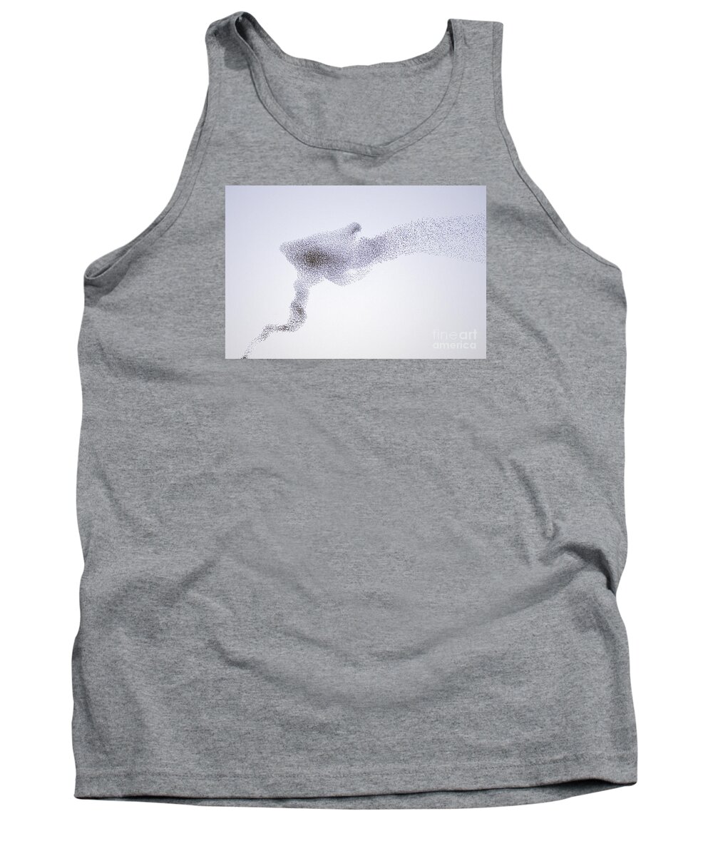 Mp Tank Top featuring the photograph Common Starling Flock by Marcel Van Kammen