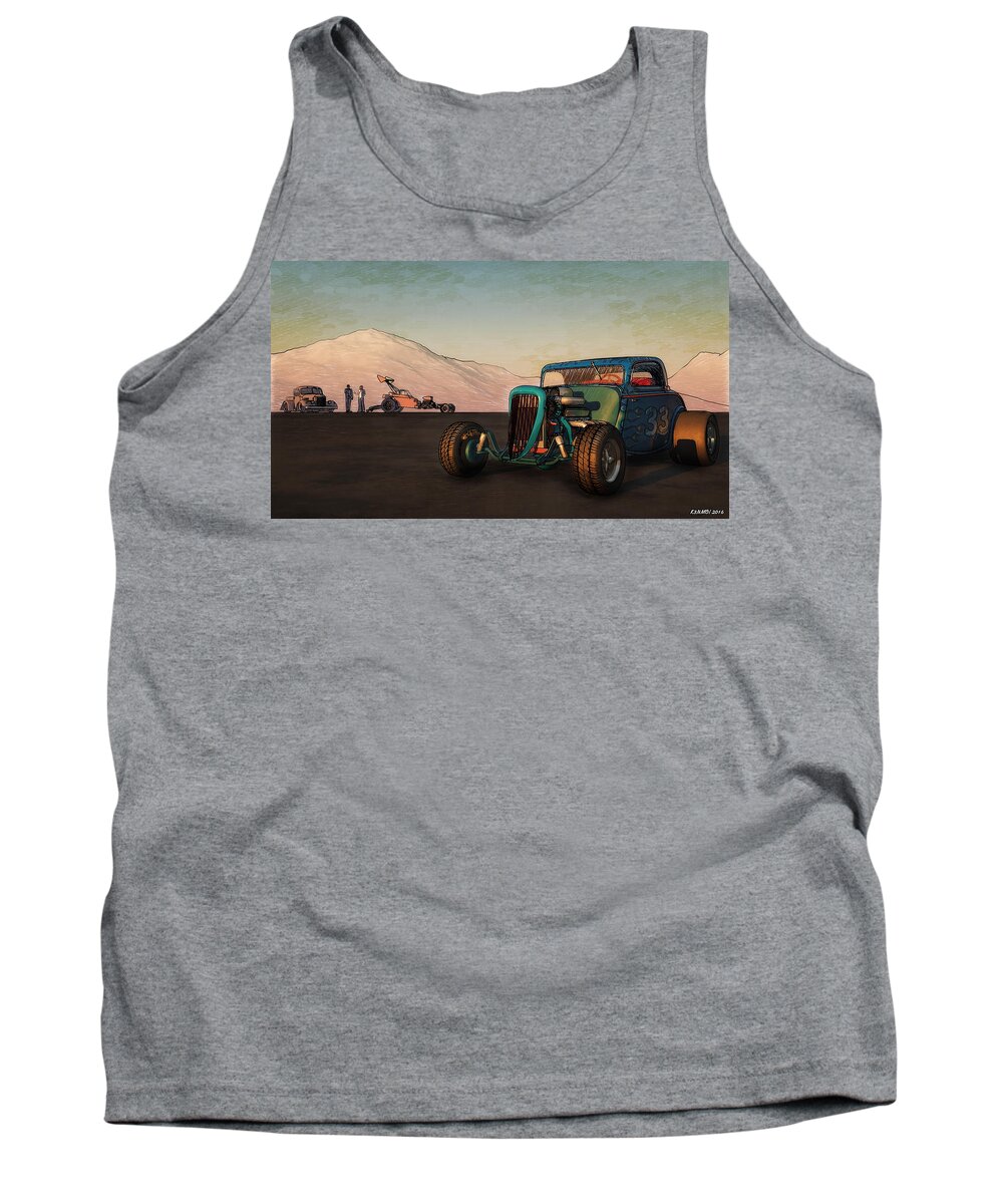 Hot Rod Tank Top featuring the digital art Competition Coupe 33 by Ken Morris