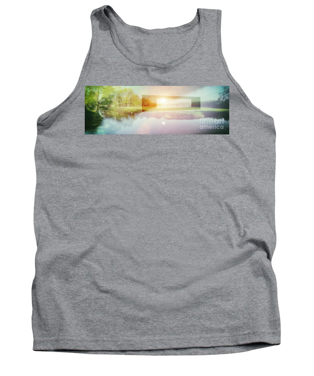 Landscape Tank Top featuring the photograph Conceptual Nature Background, Double Exposition by Ariadna De Raadt