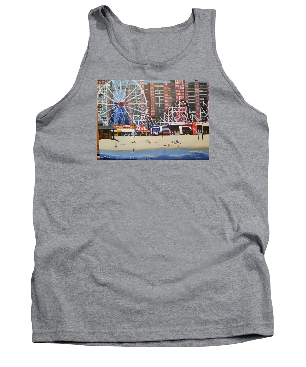 New York Tank Top featuring the painting Coney island, NY by Tina Mostov