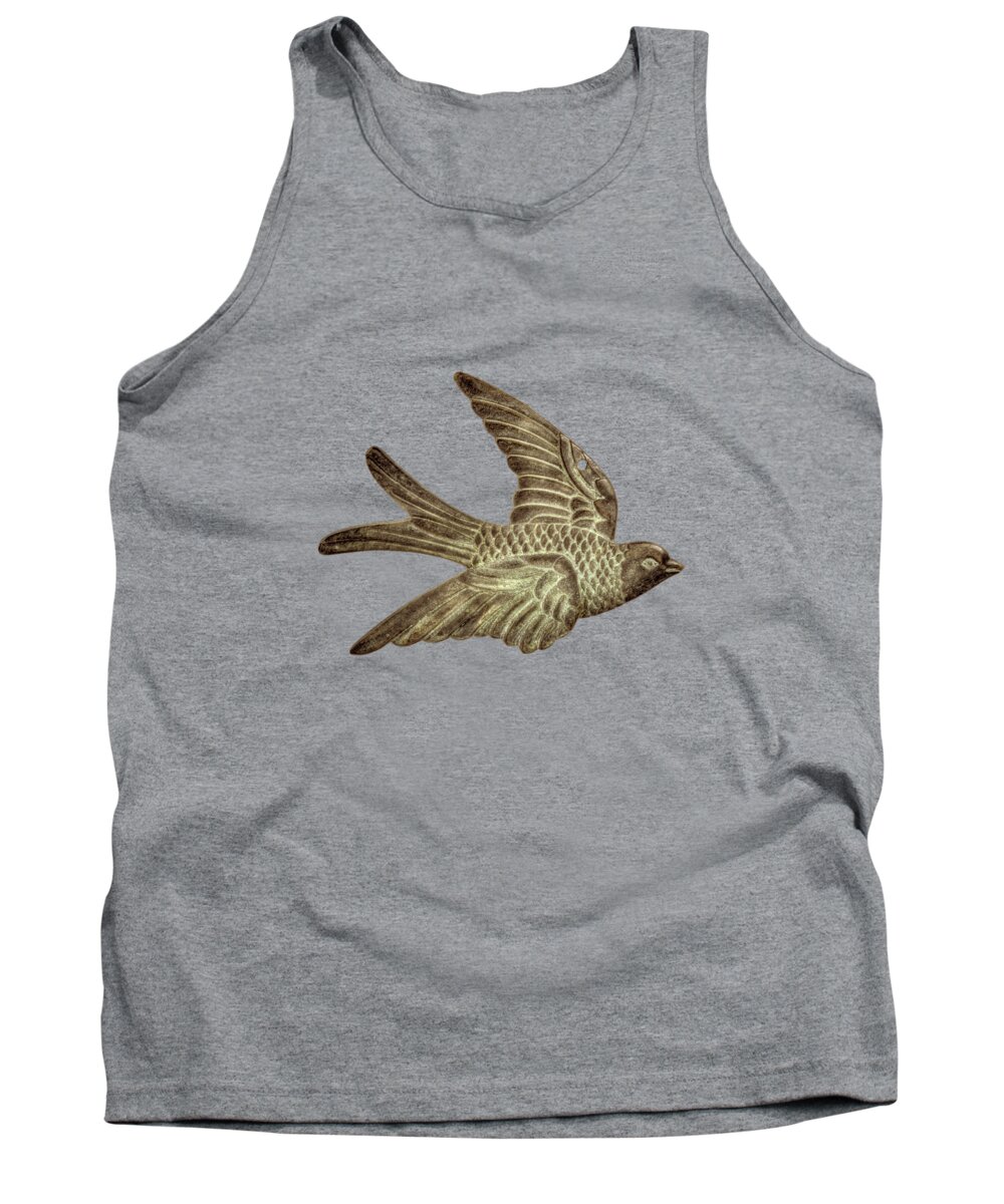 Art Tank Top featuring the photograph Copper Bird on Black by YoPedro