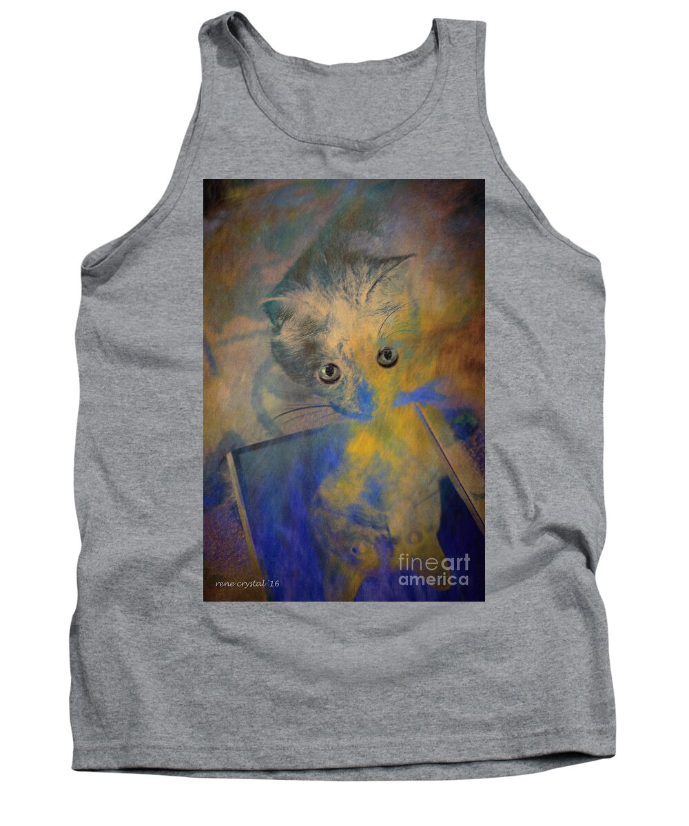 Kitty Tank Top featuring the photograph Could it be? Another kitty as pretty as me? by Rene Crystal