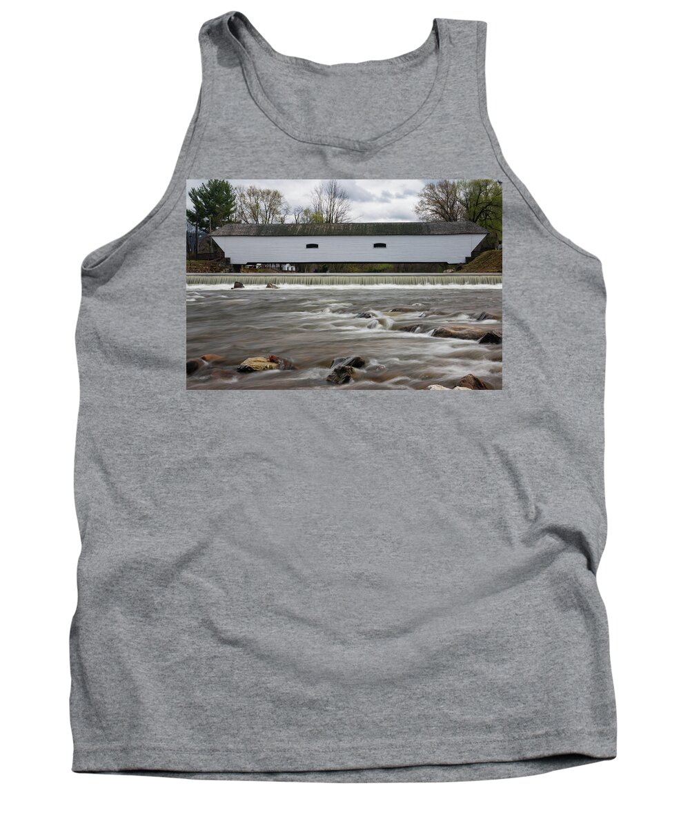 Bridge Tank Top featuring the photograph Covered Bridge in March by Jeff Severson