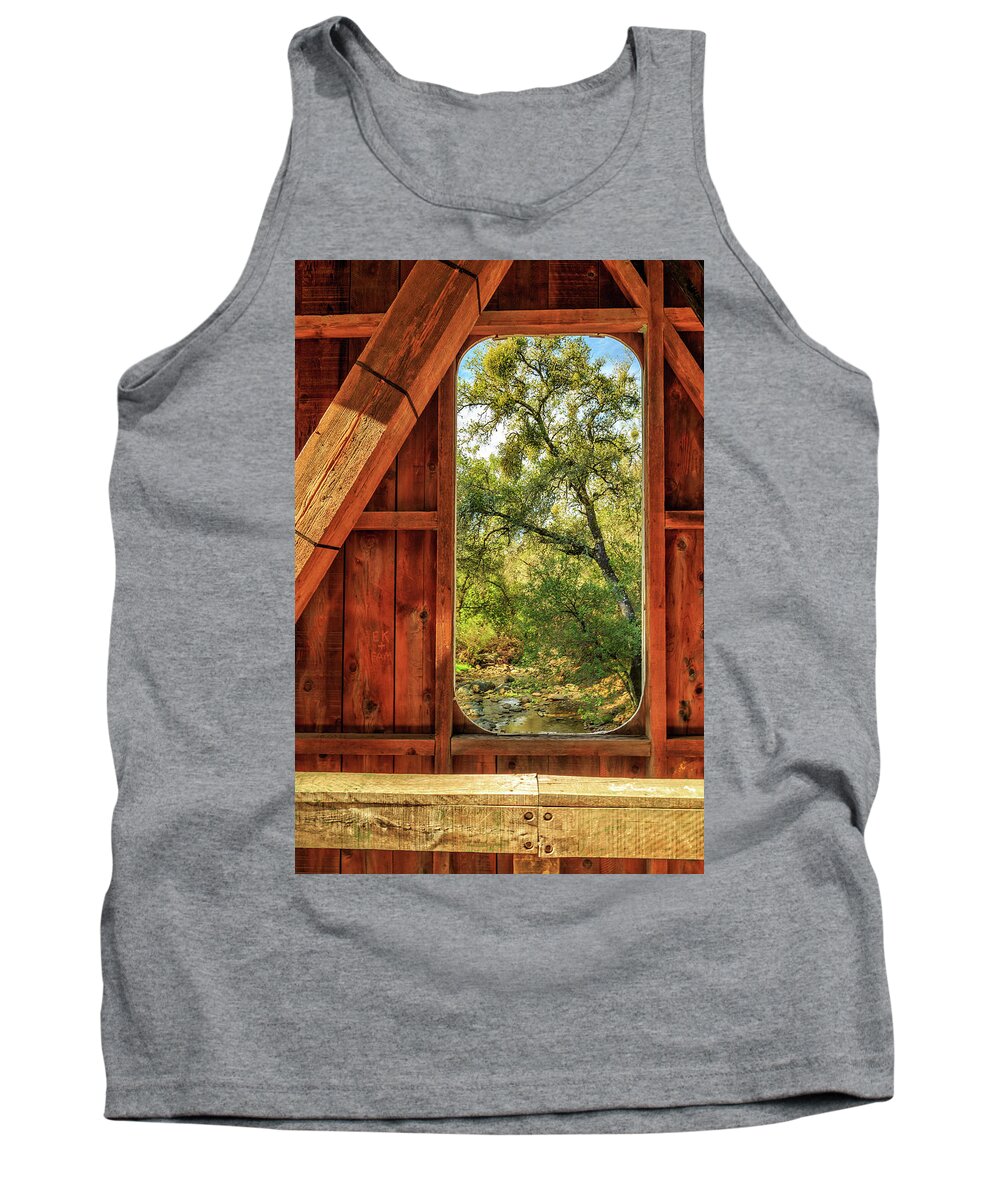 Covered Bridge Tank Top featuring the photograph Covered Bridge Window by James Eddy