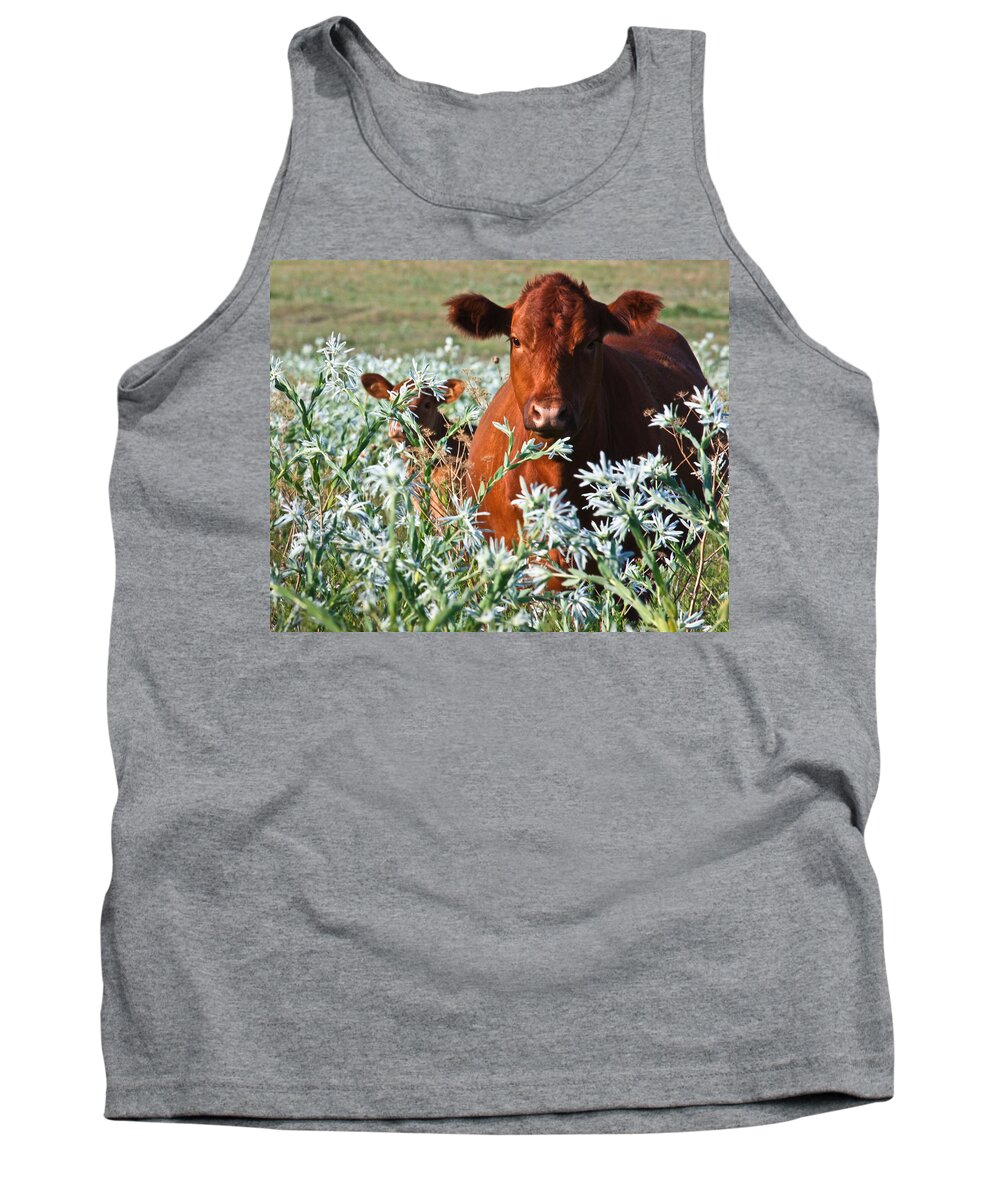 Cow Tank Top featuring the photograph Cow Hide by Mark Alder