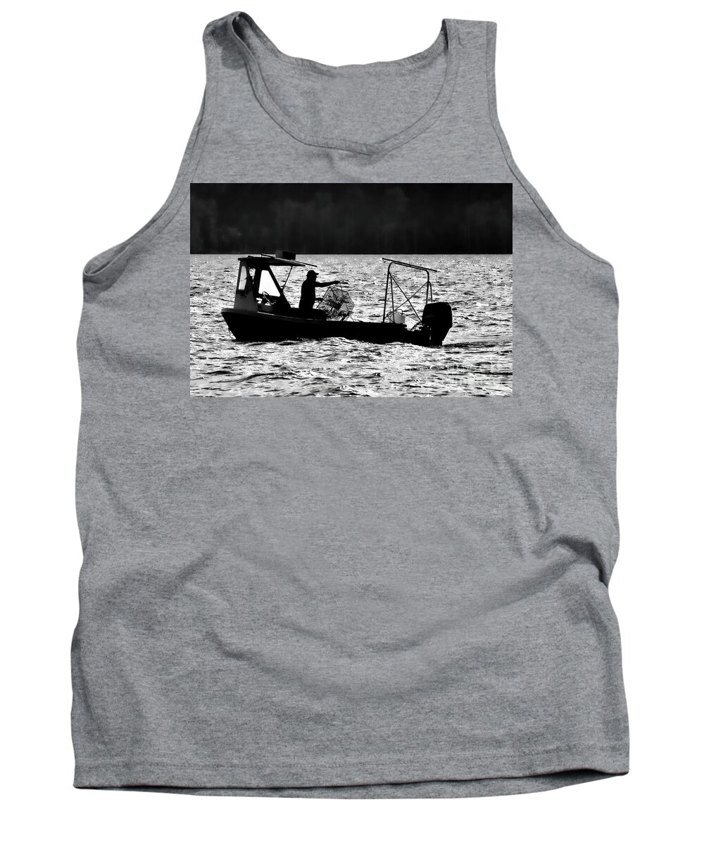 Boat Tank Top featuring the photograph Crabbing on the Pamlico by Randy Rogers