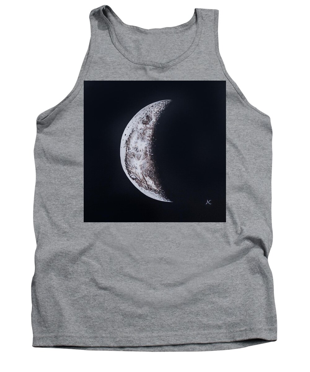 Crescent Moon Tank Top featuring the painting Crescent Moon by Neslihan Ergul Colley