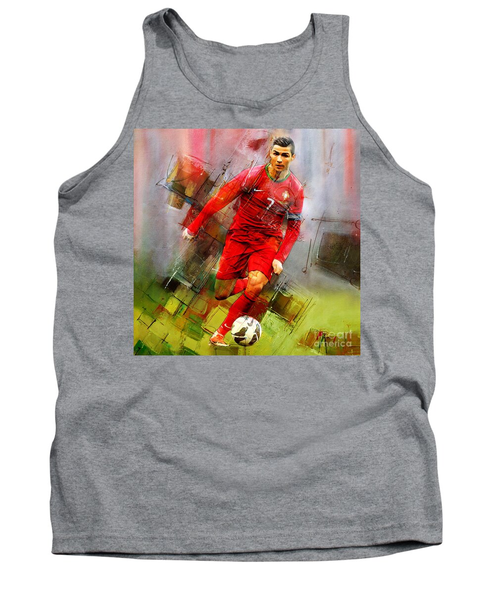 Cristiano Ronaldo Tank Top featuring the painting Cristiano Ronaldo by Gull G