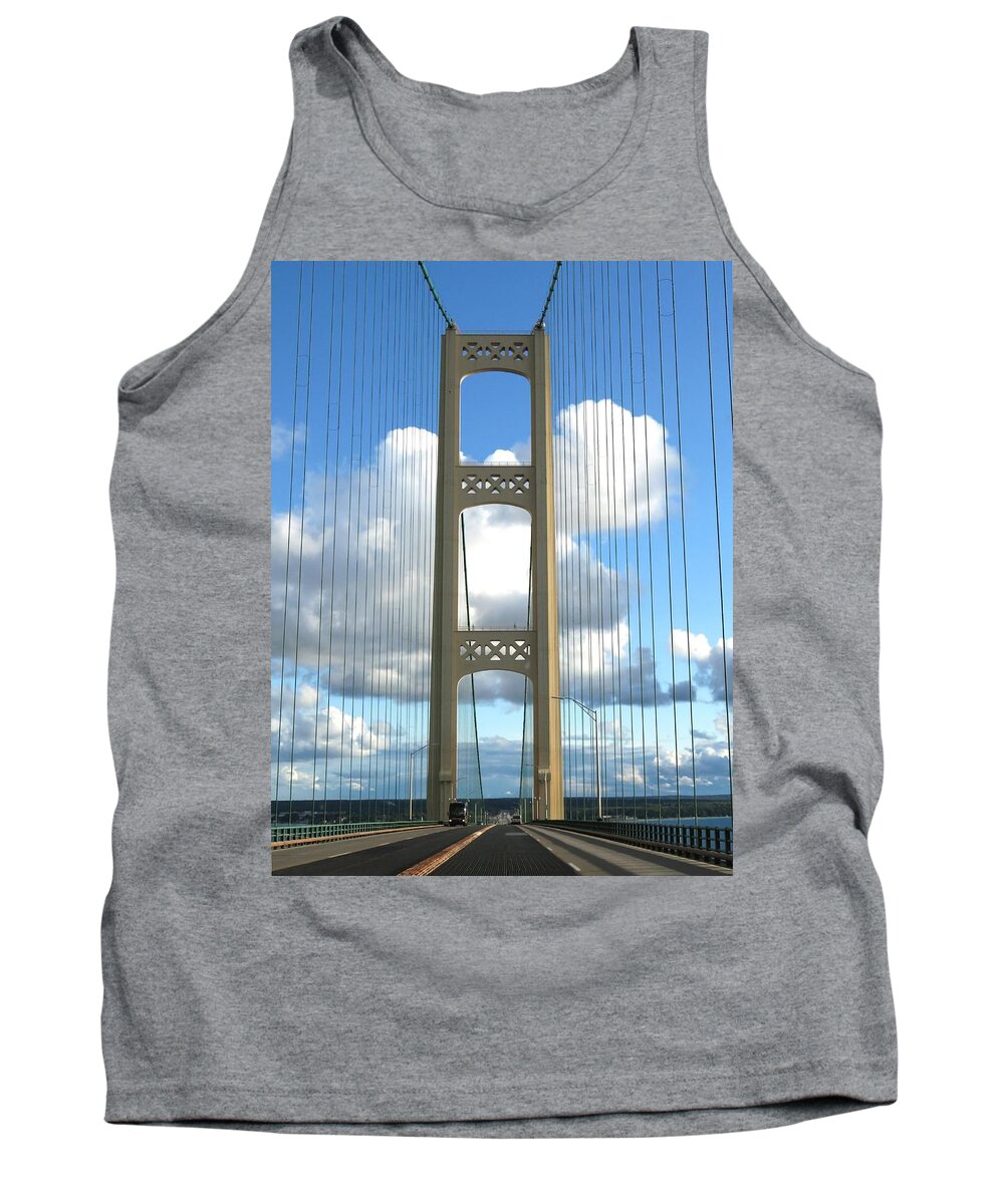 Bridge Tank Top featuring the photograph Crossing The Mighty Mac by Keith Stokes