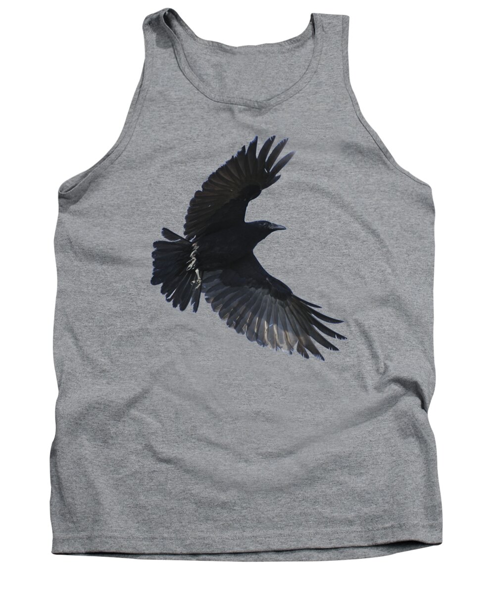 Crow Tank Top featuring the photograph Crow in flight by Bradford Martin