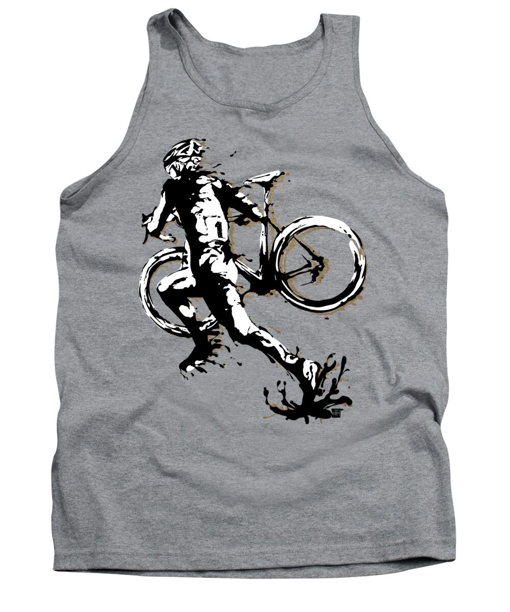 Cyclocross Tank Top featuring the painting Cyclocross Poster1 by Sassan Filsoof