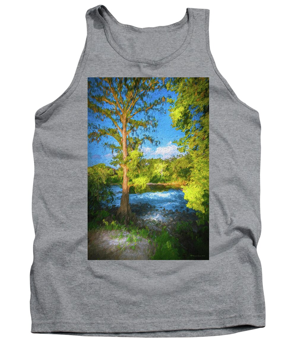 Cypress Tank Top featuring the photograph Cypress Tree By The River by Marvin Spates