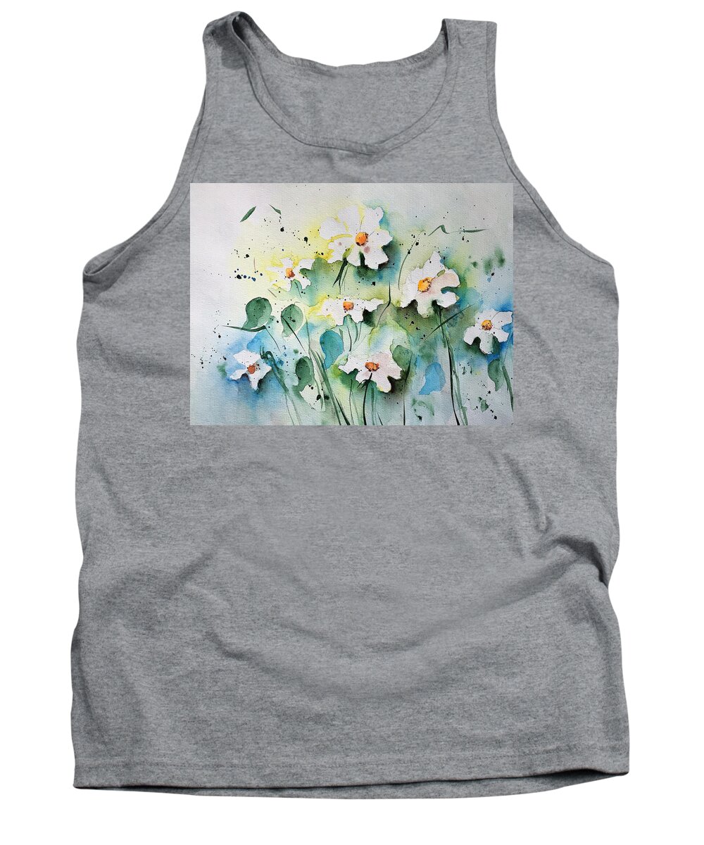 Daisy Tank Top featuring the painting Daisys by Britta Zehm