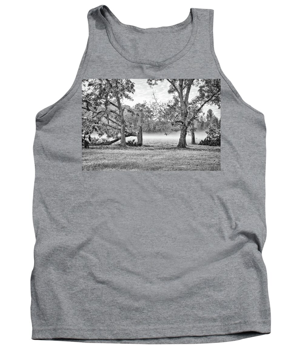 Fog Tank Top featuring the photograph Dale - Foggy Morning by Scott Hansen