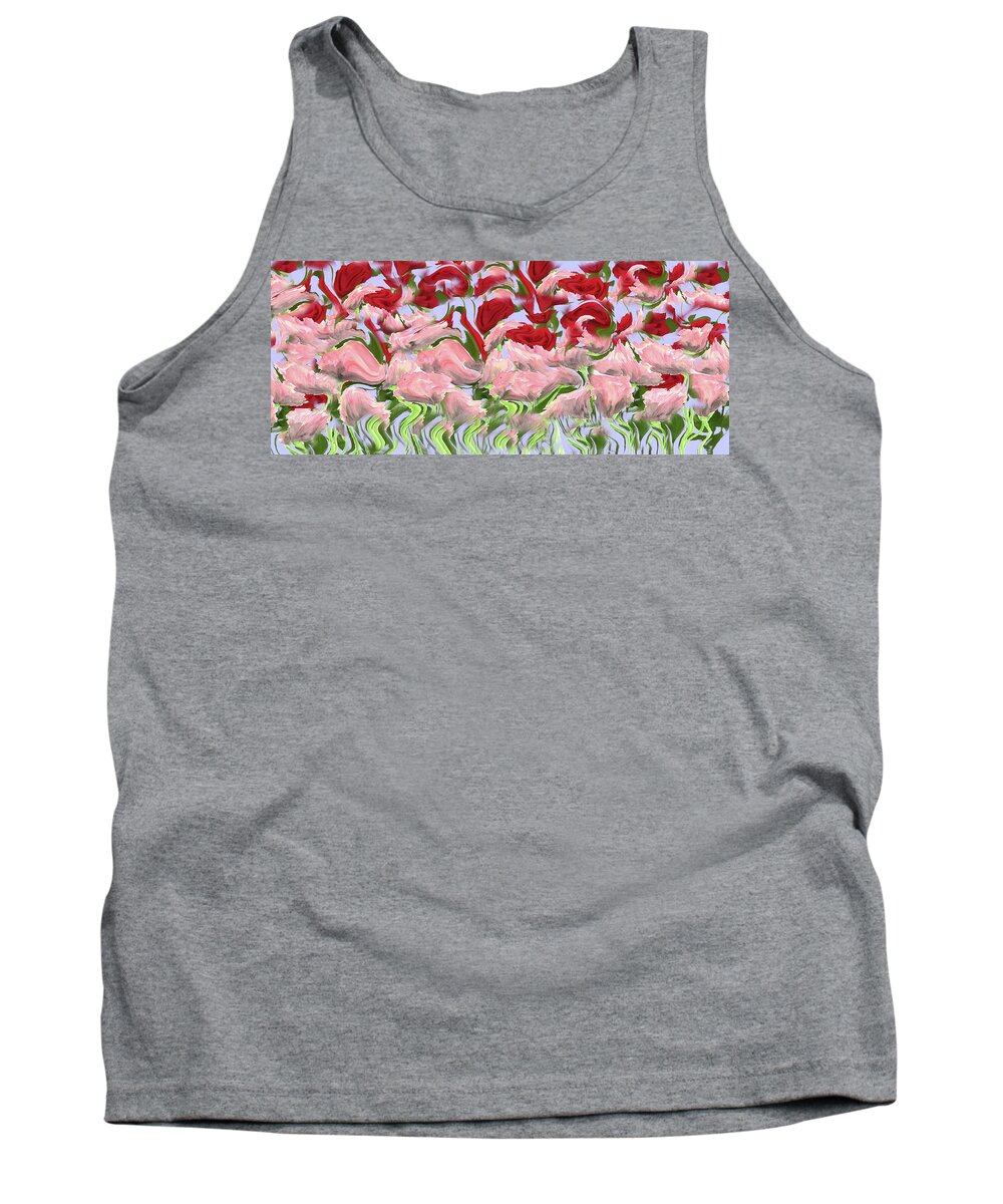 Dancing Tank Top featuring the painting Dancing in the Garden by David Dehner