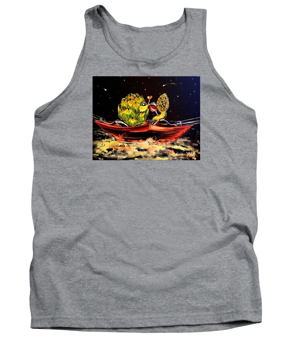 Artichoke Tank Top featuring the painting Date on a Plate by Alexandria Weaselwise Busen