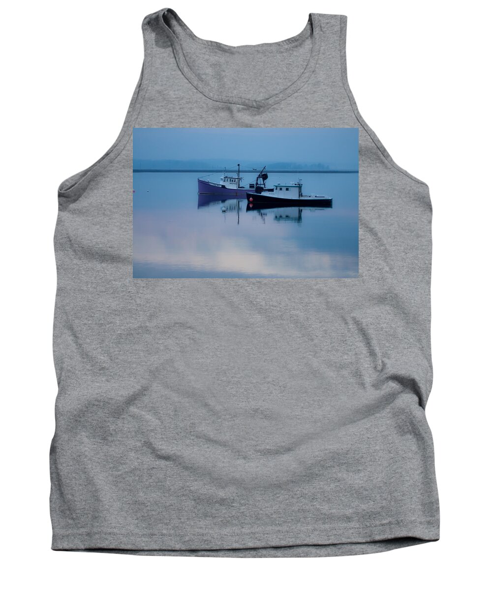 Fishing Boat Tank Top featuring the photograph Dawn rising over the harbor by Jeff Folger