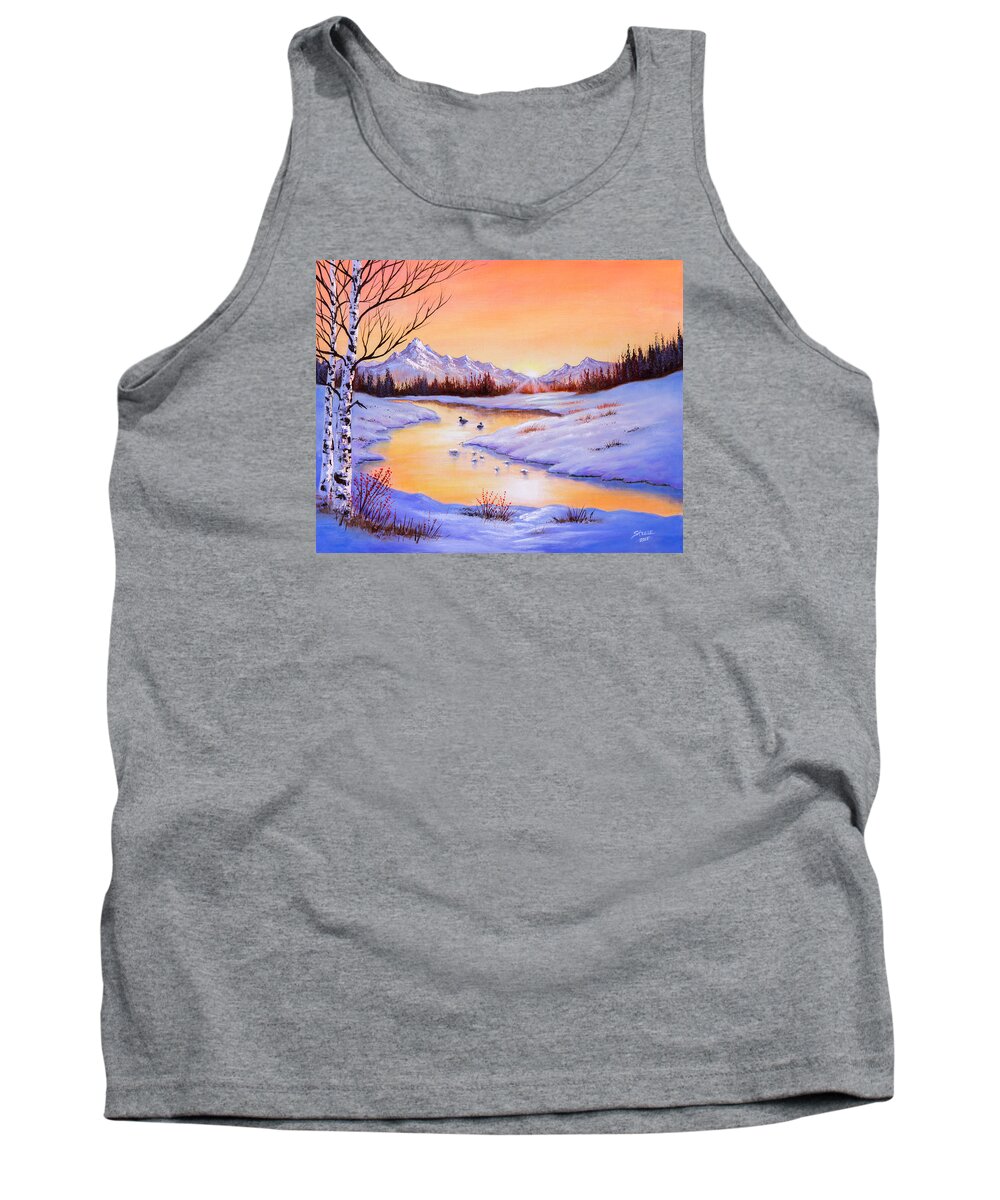 Ducks Tank Top featuring the painting December Shimmer by Chris Steele