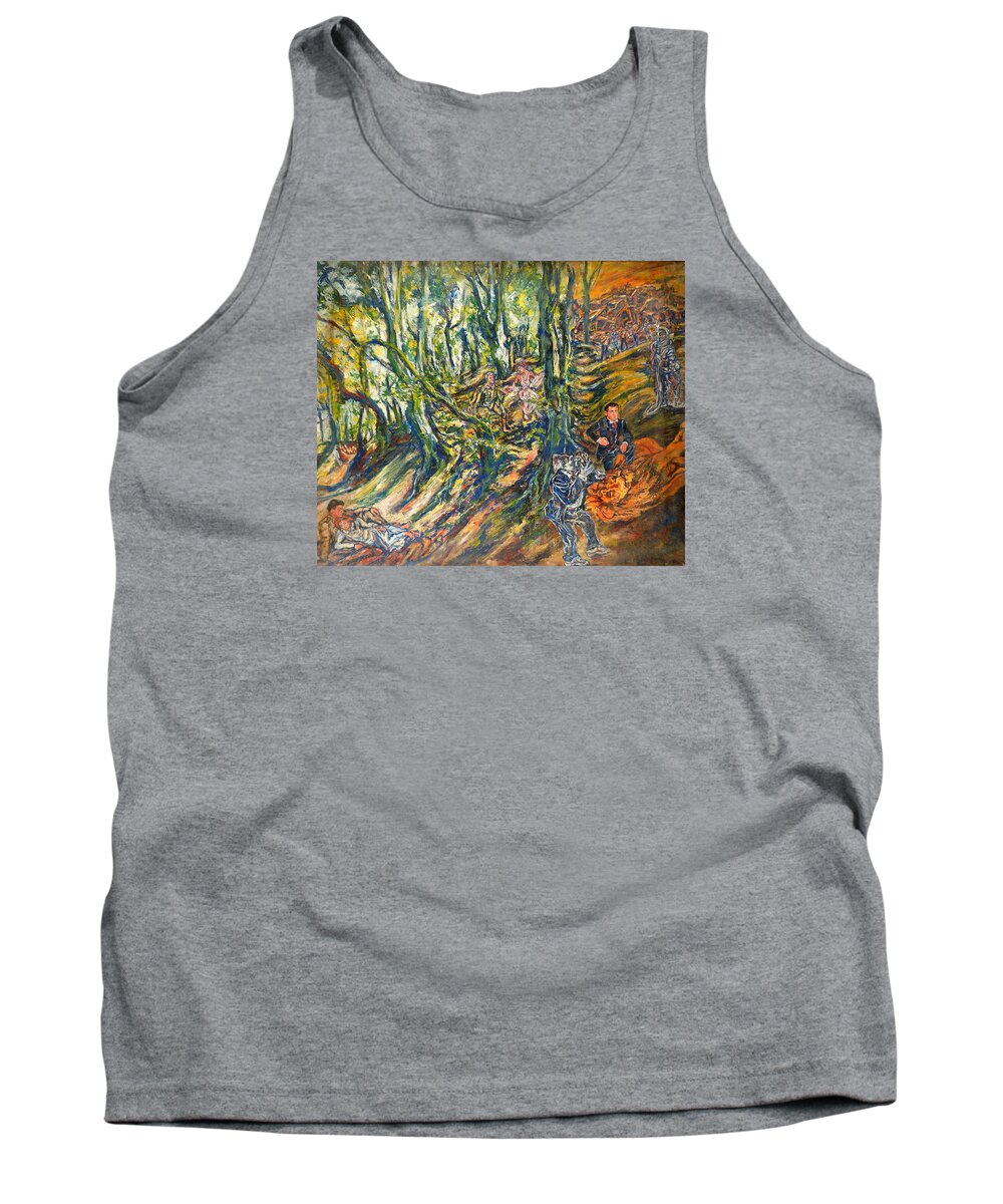Lion Tank Top featuring the painting Dedicated to the Memory of Cecil the Lion by Rosanne Gartner