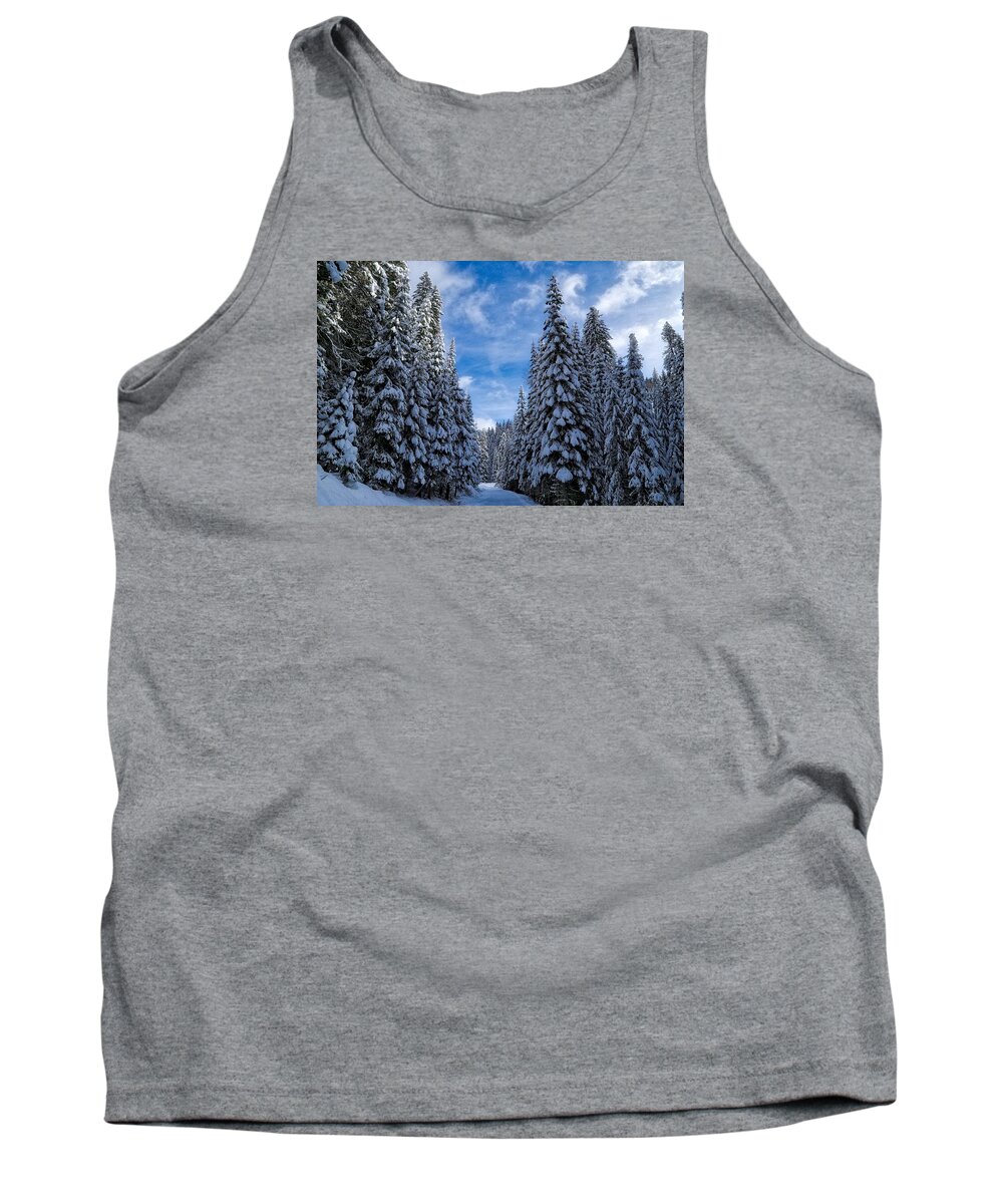 Deep In The Snowy Forest Tank Top featuring the photograph Deep in the snowy forest by Lynn Hopwood