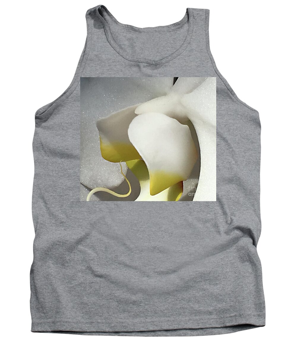 Orchid Tank Top featuring the photograph Delicate as Egg Yolk by Sherry Hallemeier