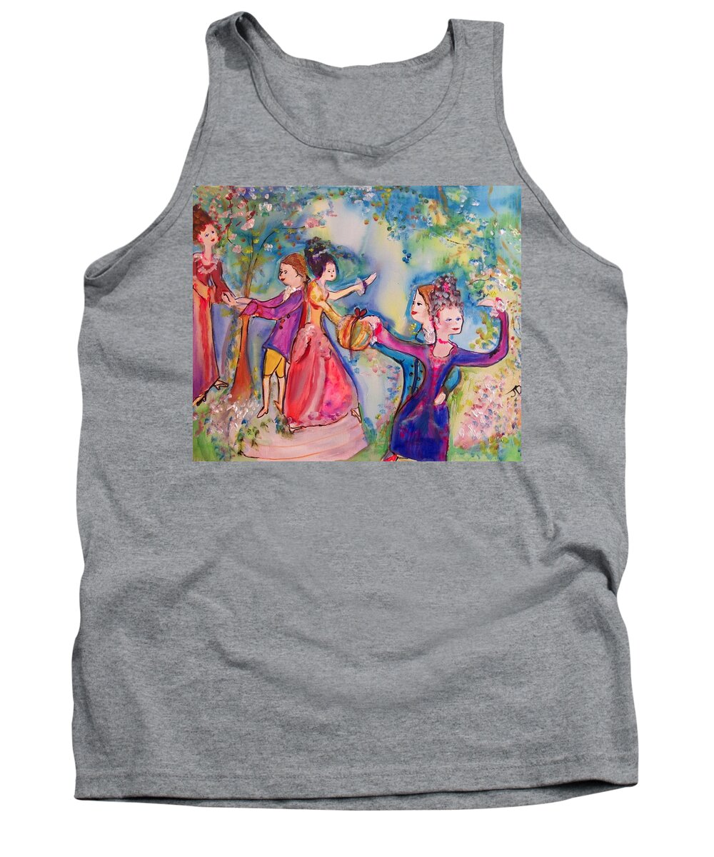 Company Tank Top featuring the painting Delightful company by Judith Desrosiers