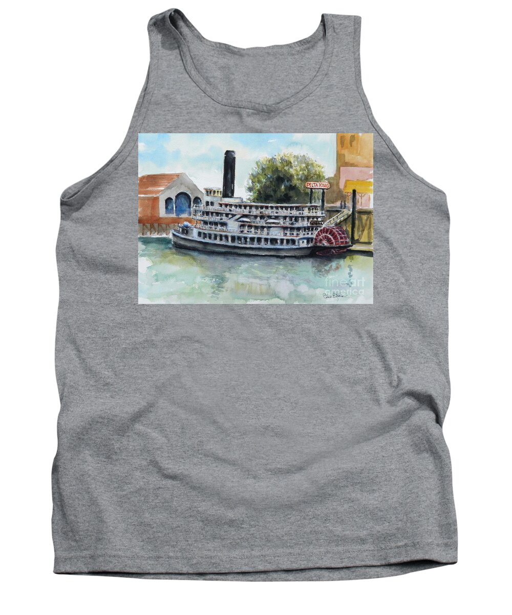 Steam Boat Tank Top featuring the painting Delta King by William Reed