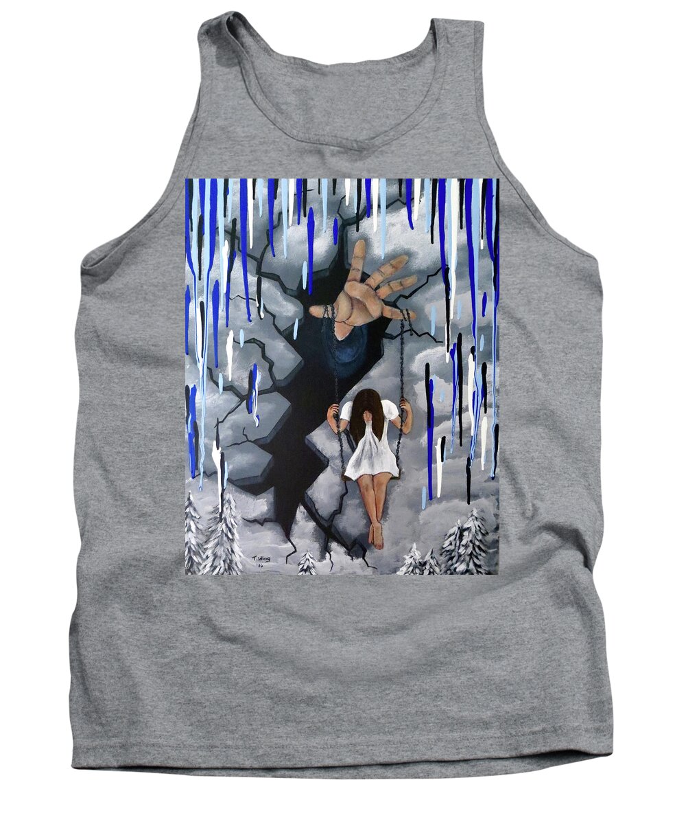 Depression Tank Top featuring the painting Depression by Teresa Wing