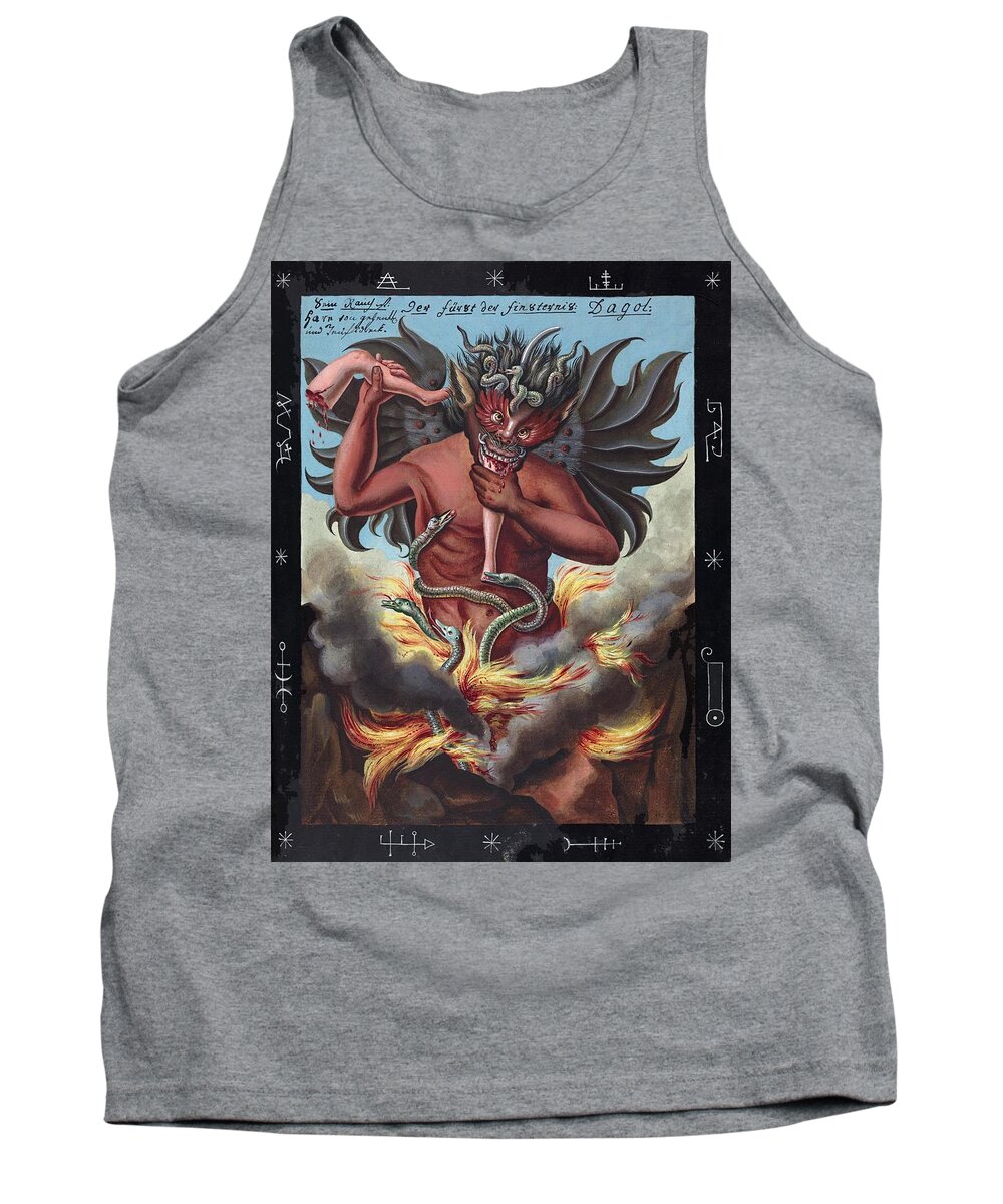 Evil Spirit Tank Top featuring the painting Devil, 1057 by Vincent Monozlay