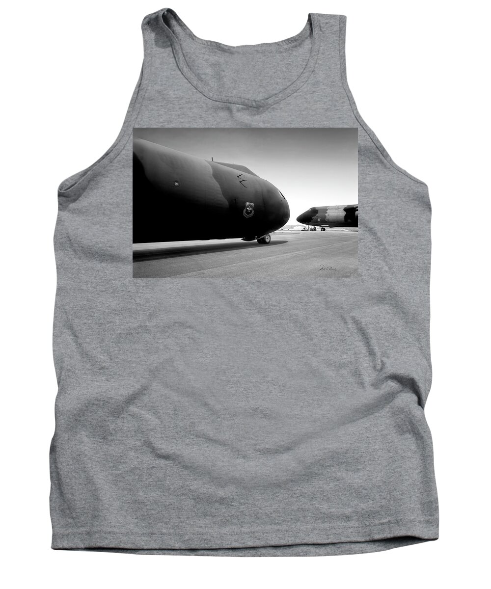 Black & White Tank Top featuring the photograph Dinosaur Petting Zoo by Frederic A Reinecke
