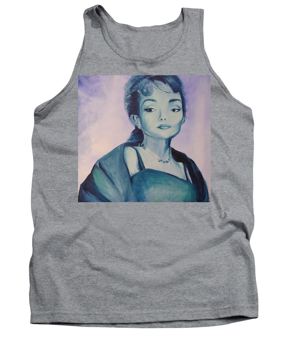 Maria Callas Tank Top featuring the painting DIVA I Maria Callas by Lizzy Forrester