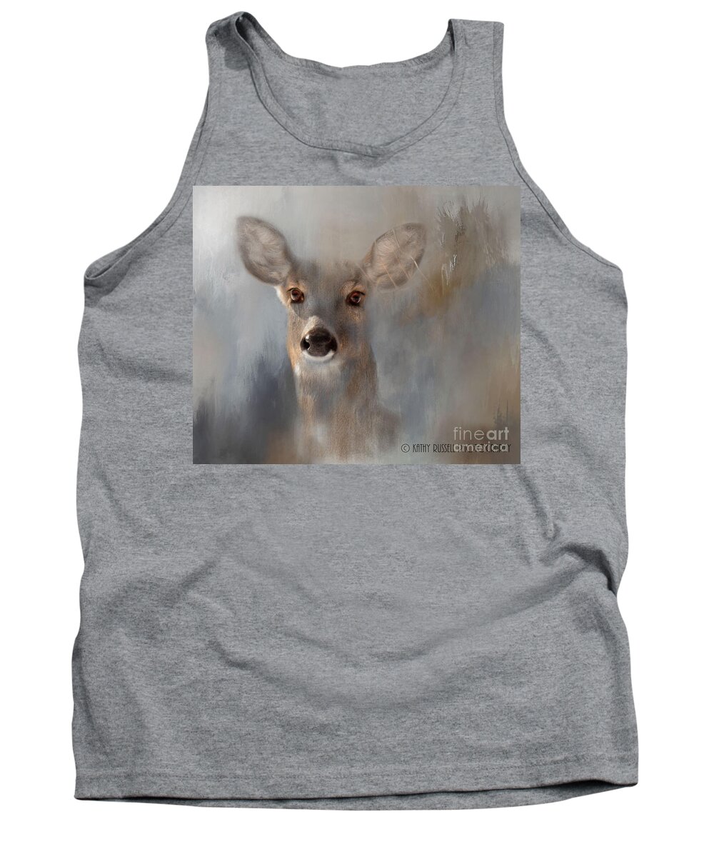 Doe Tank Top featuring the photograph Doe Eyes by Kathy Russell