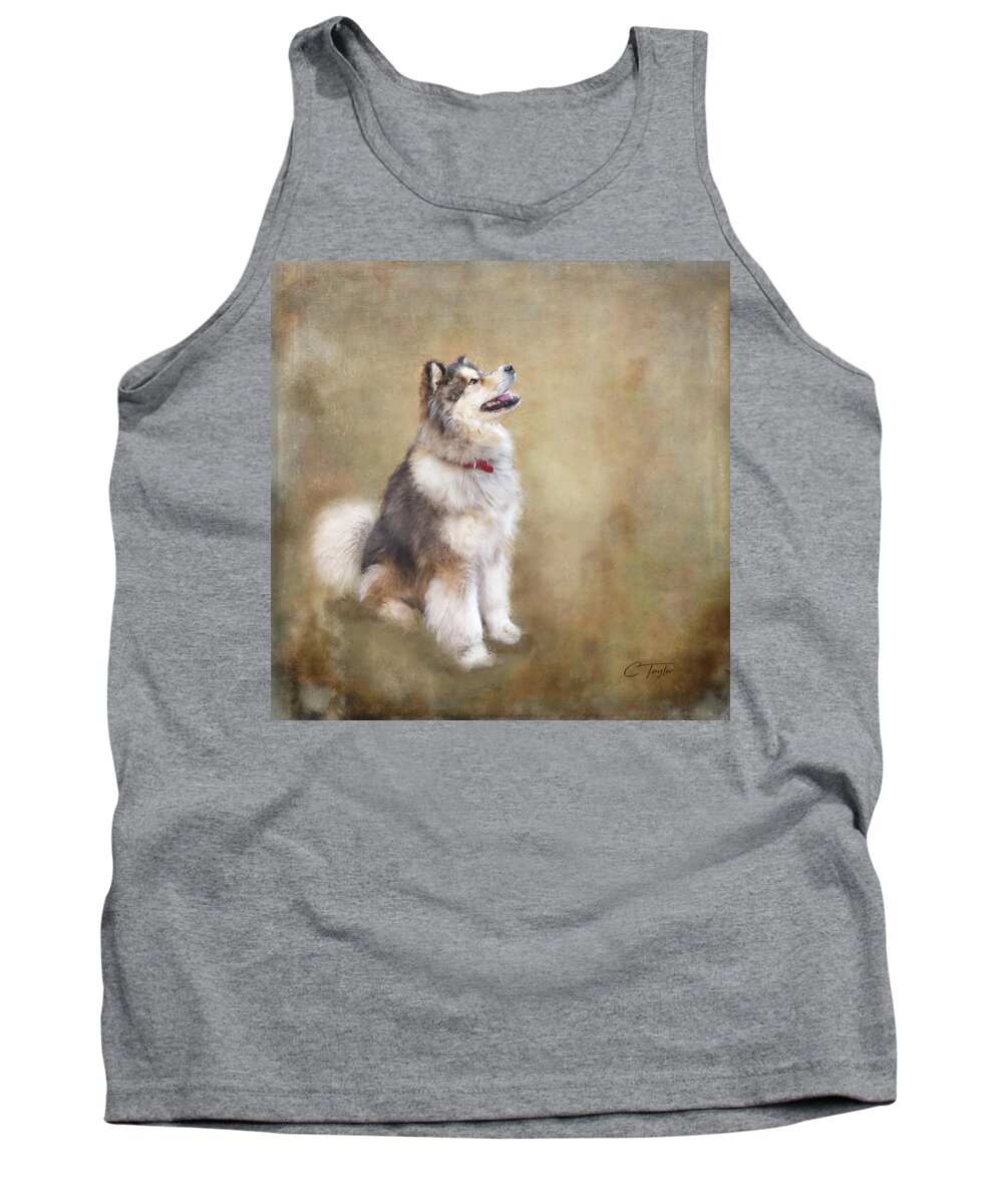 Dog Tank Top featuring the digital art Master of the Domain by Colleen Taylor