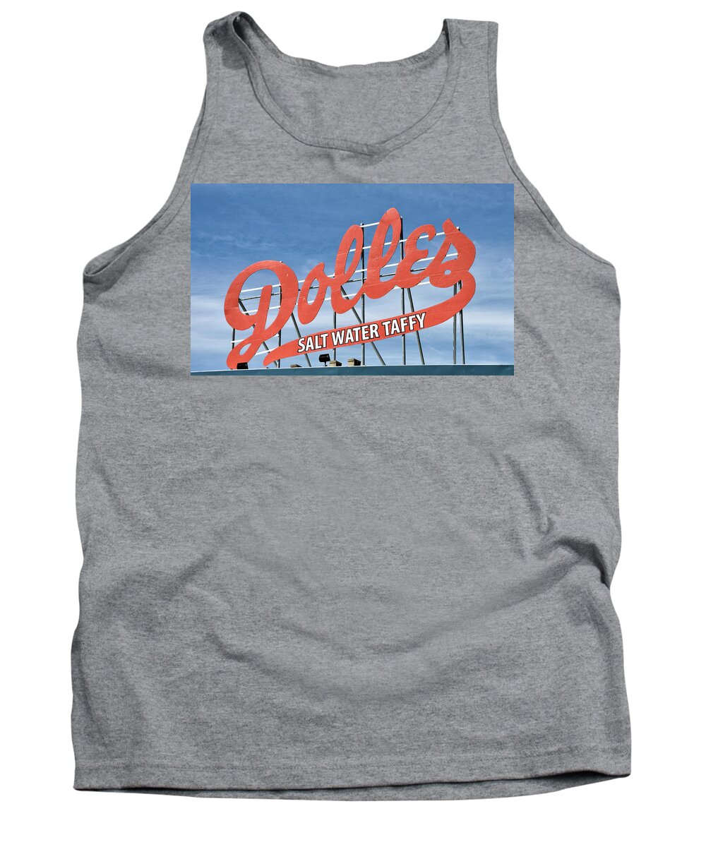 Dolles Salt Water Taffy Tank Top featuring the photograph Dolles Salt Water Taffy - Rehoboth Beach Delaware by Brendan Reals