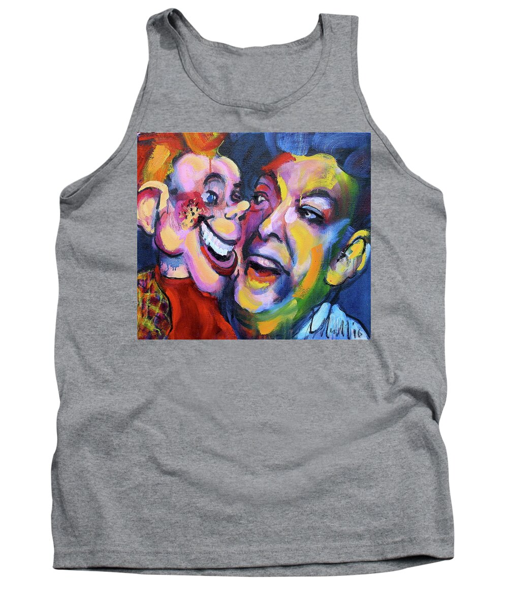 Howdy Doody Tank Top featuring the painting Doody and Bob by Les Leffingwell