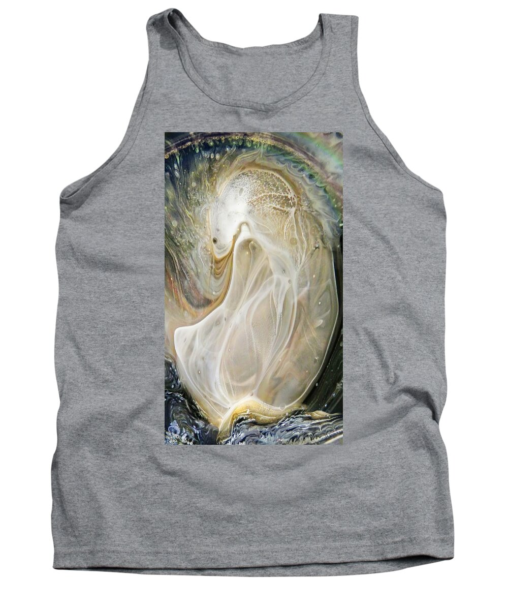 Abstract Tank Top featuring the digital art Double Rainbow Duck by Frances Miller