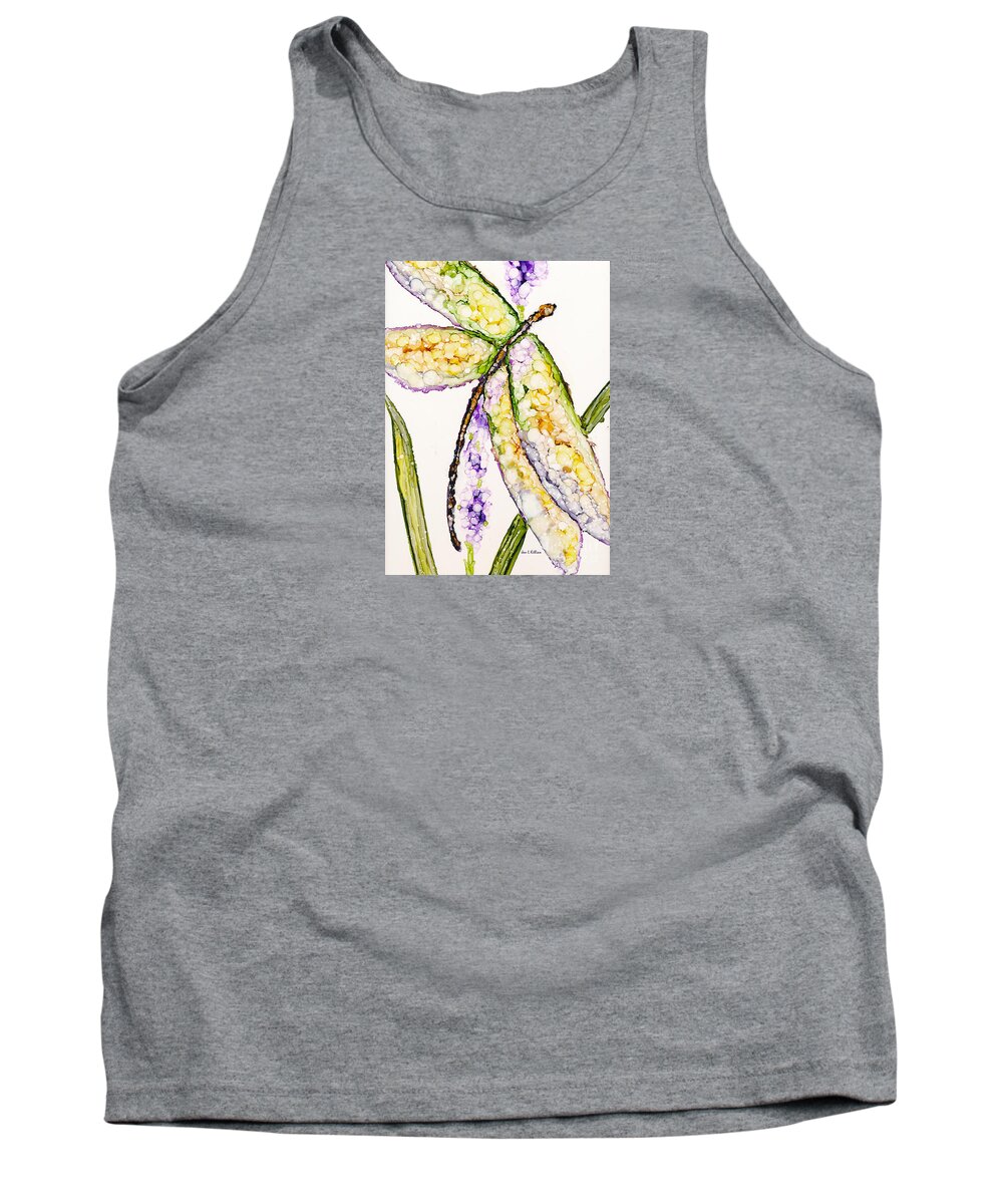Dragonfly Tank Top featuring the painting Dragonfly Dreams by Jan Killian