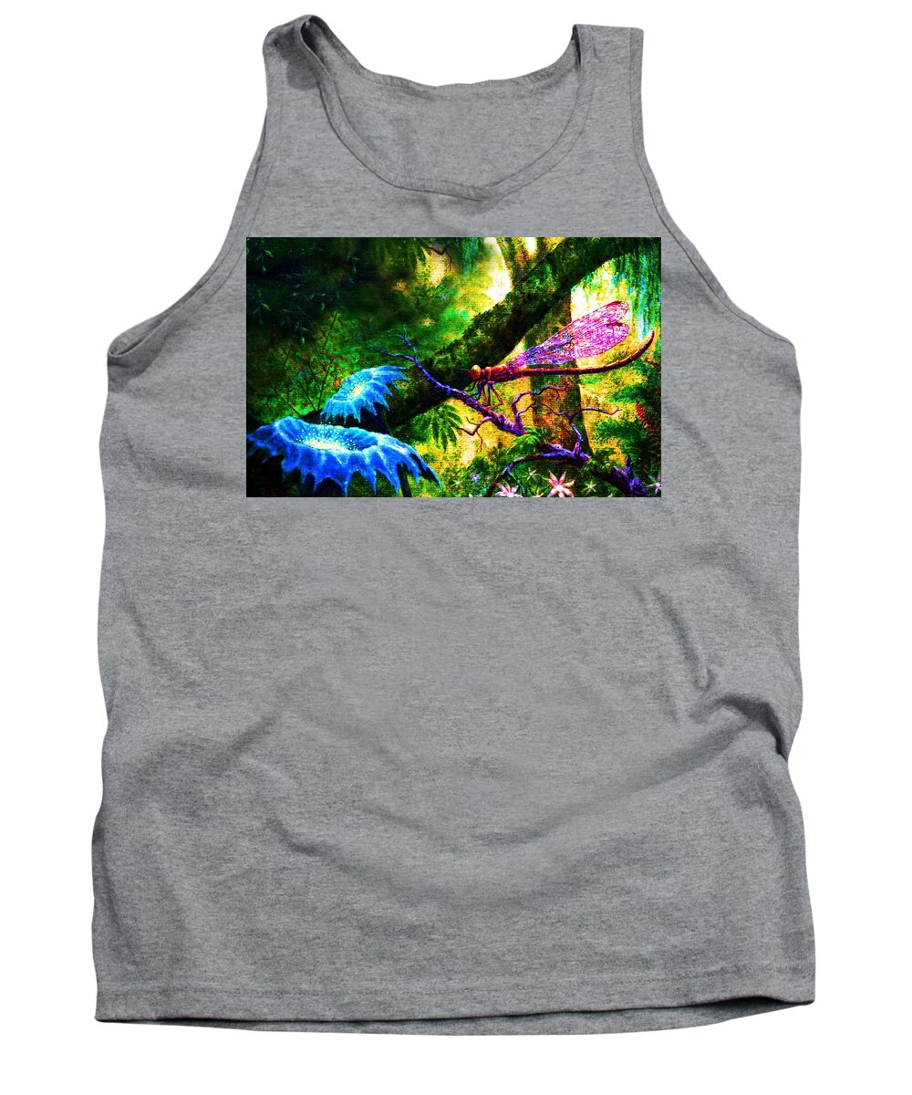 Dragonfly Tank Top featuring the painting Dragonfly by Hartmut Jager