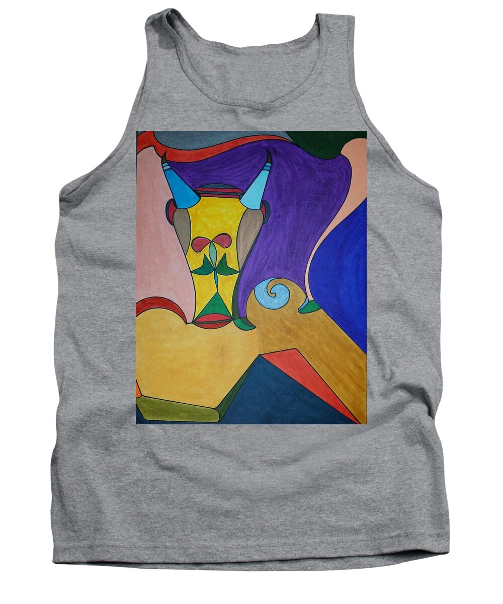 Geometric Art Tank Top featuring the painting Dream 301 by S S-ray
