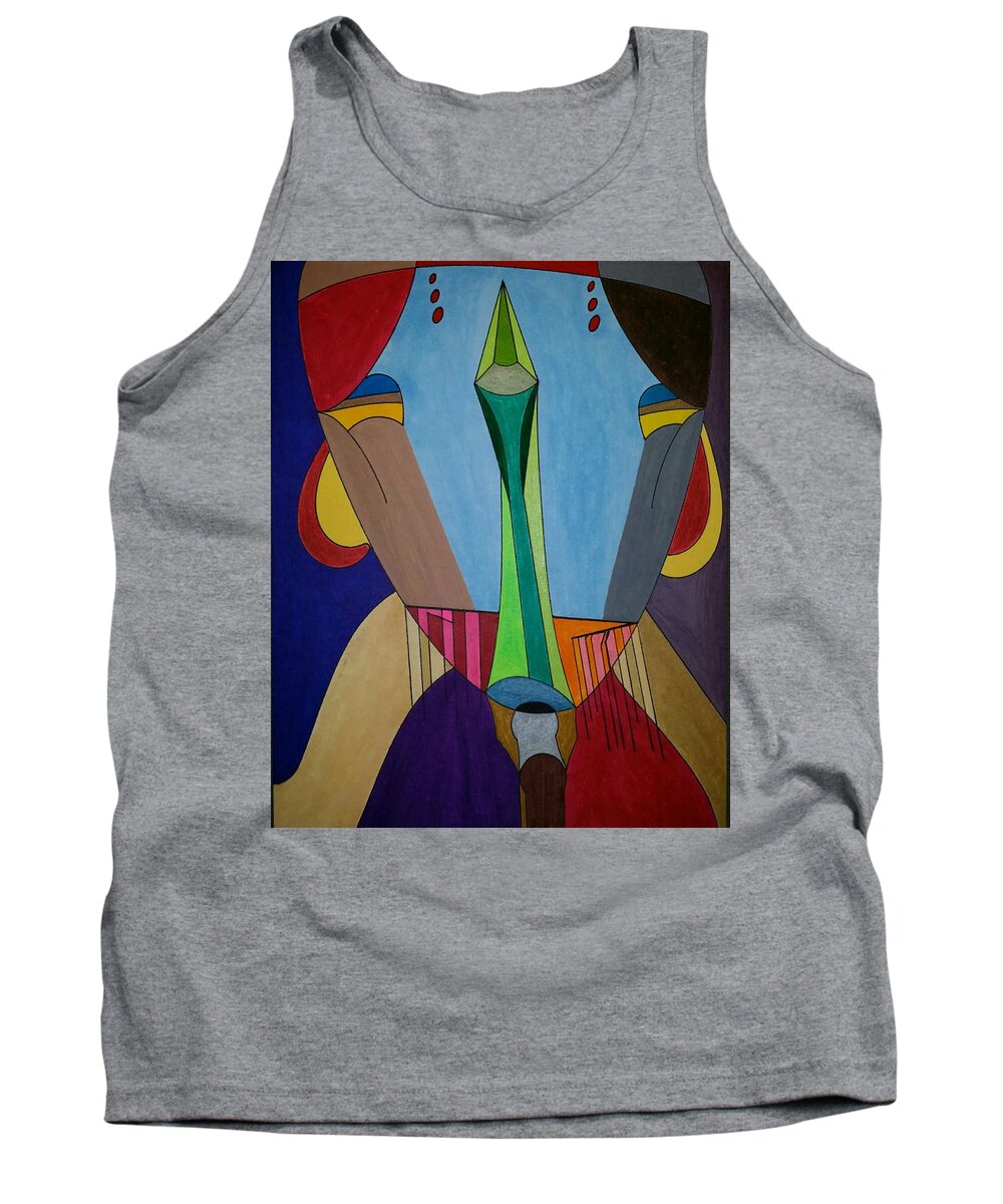 Geometric Art Tank Top featuring the painting Dream 312 by S S-ray
