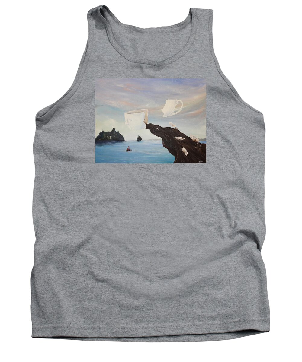 Coffee Tank Top featuring the painting Dream Commute by James Andrews